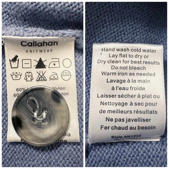 Anthropologie Callahan Eloise Knit Cropped Cardigan Sweater in Grey Blue - Picture 10 of 10